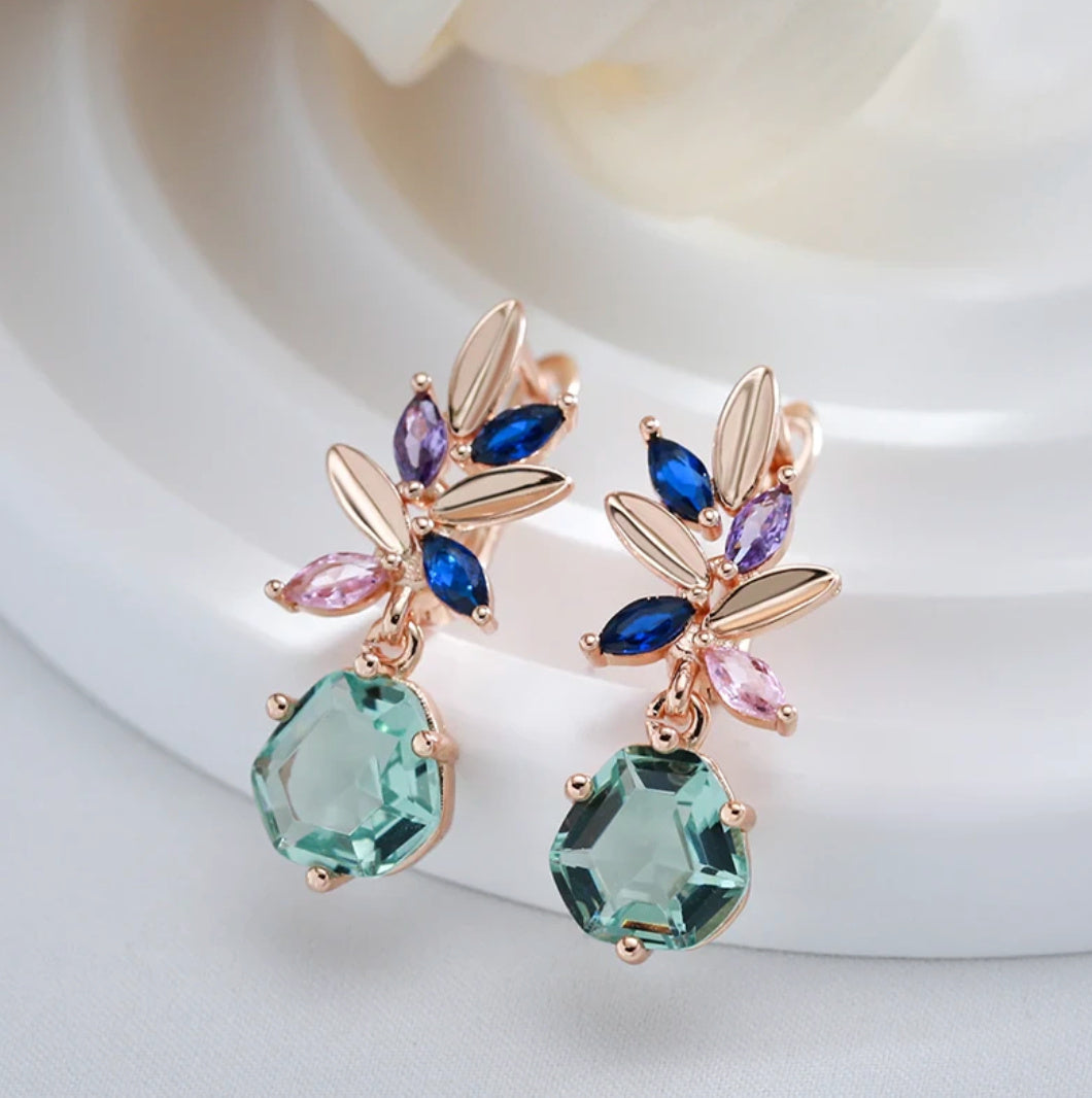 Fashion Creative Alloy Diamond-studded Ring Earrings