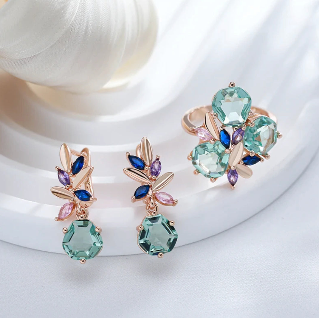 Fashion Creative Alloy Diamond-studded Ring Earrings