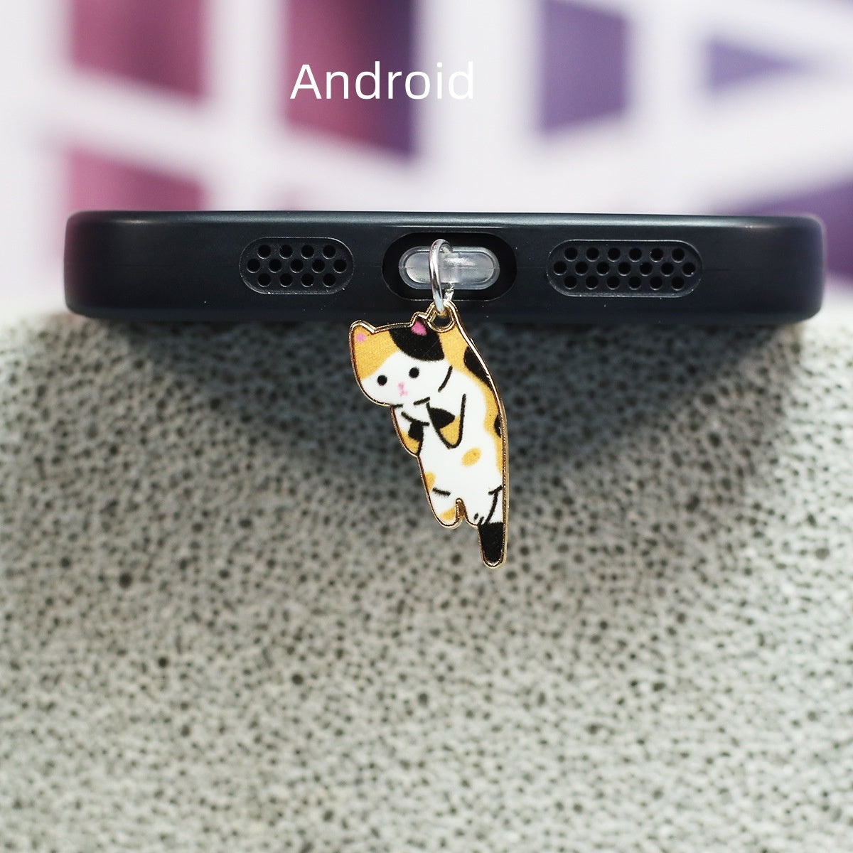 Cute Cat Mobile Phone Dust Plug Alloy Pendant