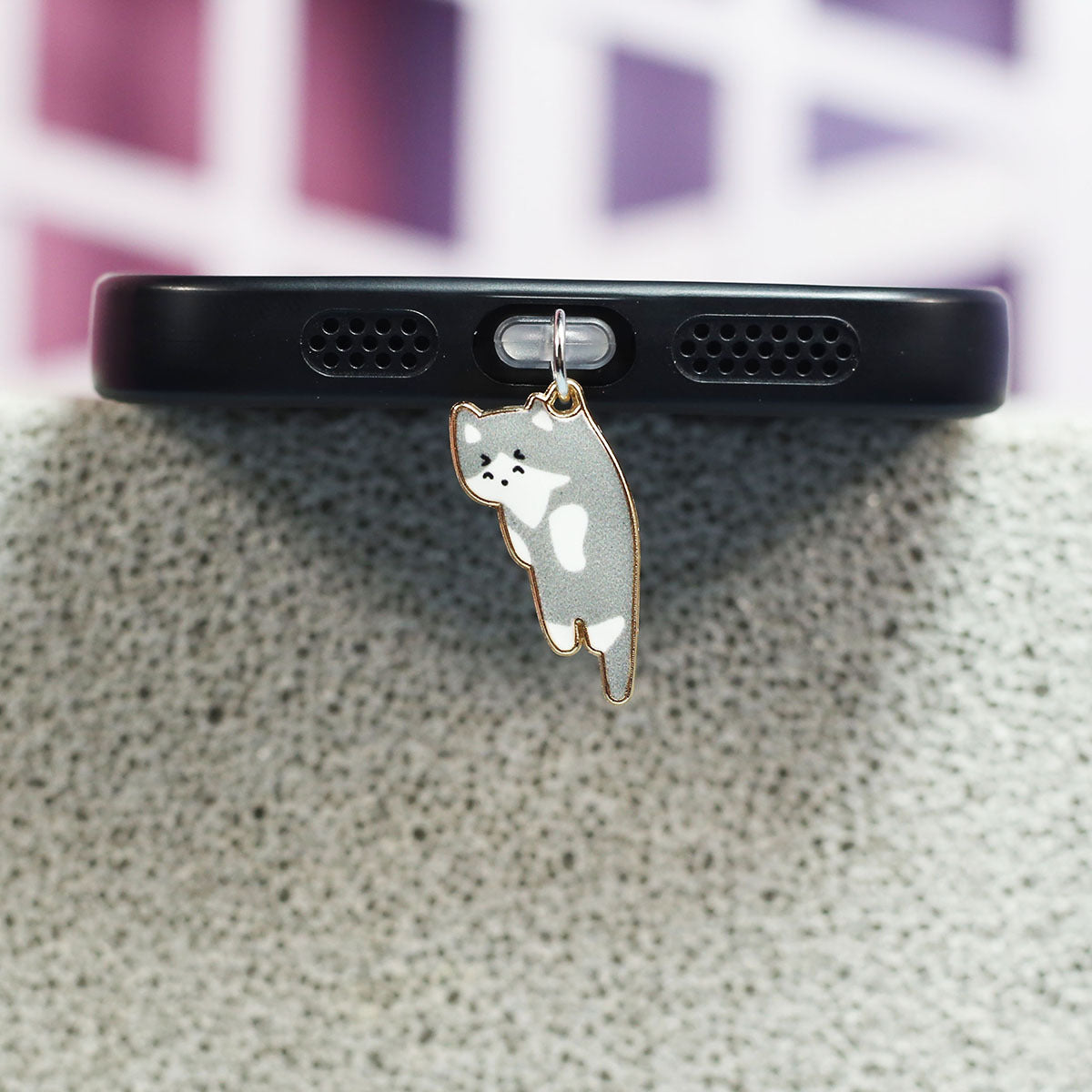 Cute Cat Mobile Phone Dust Plug Alloy Pendant