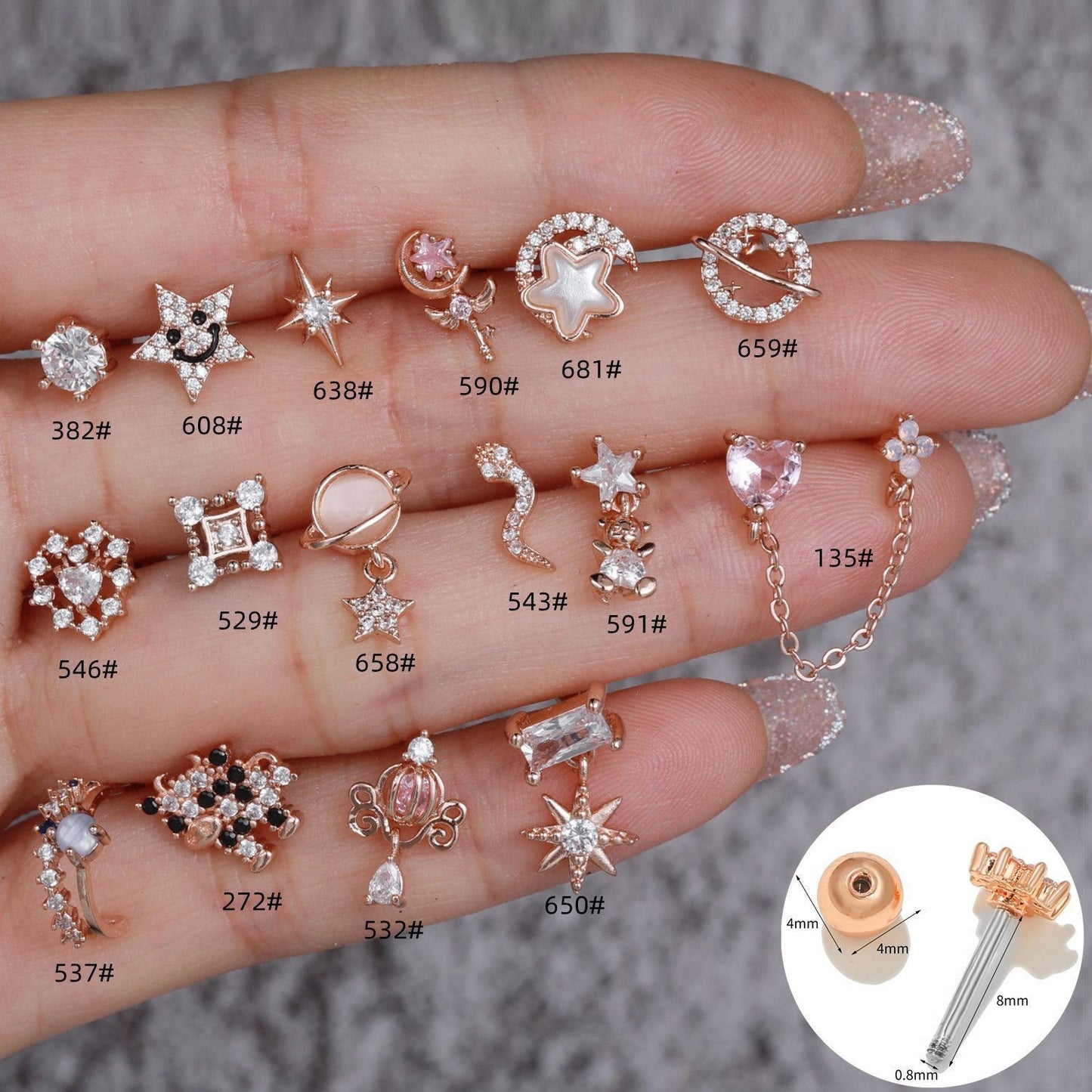 Colorful Sweet Fashion Ear Bone Stud