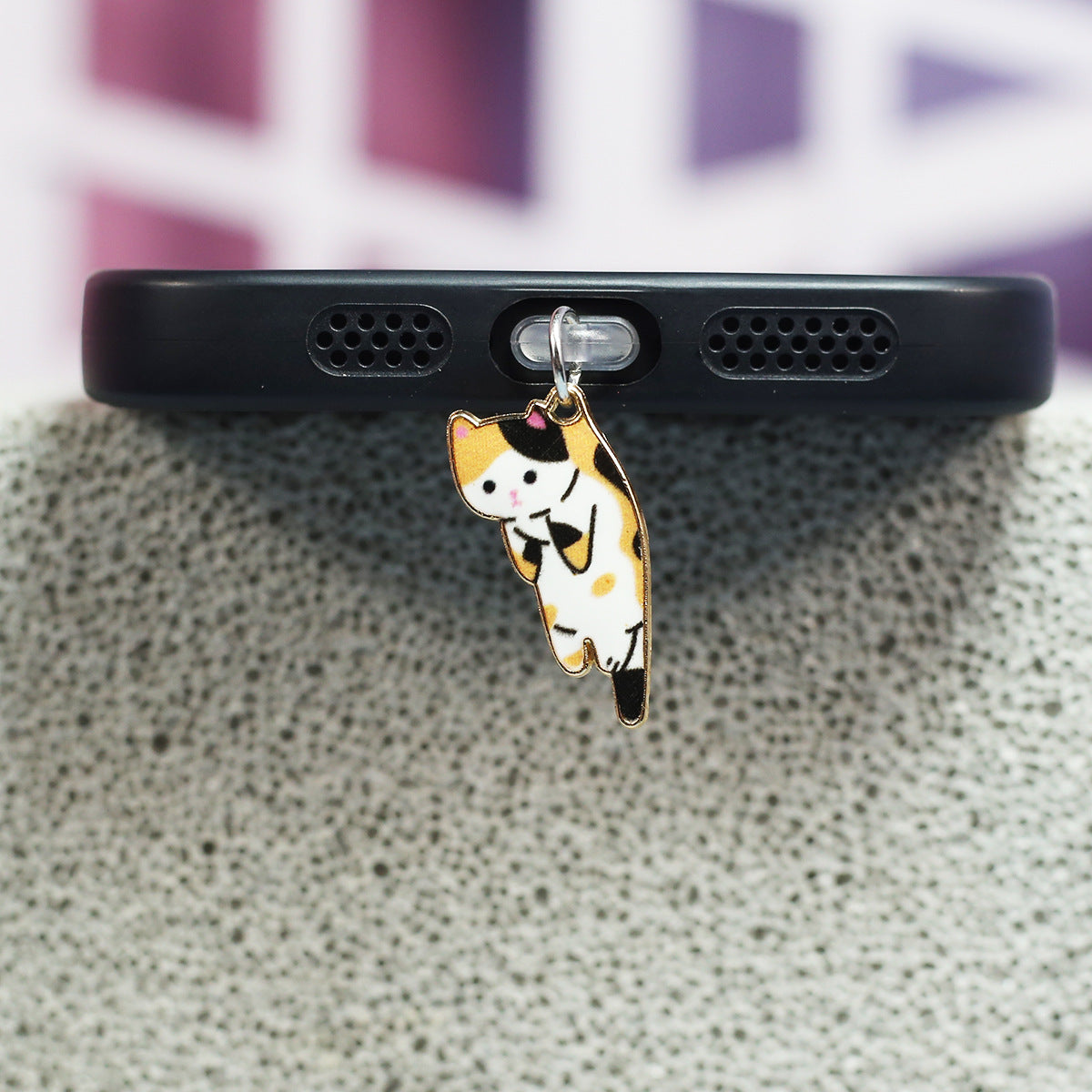 Cute Cat Mobile Phone Dust Plug Alloy Pendant