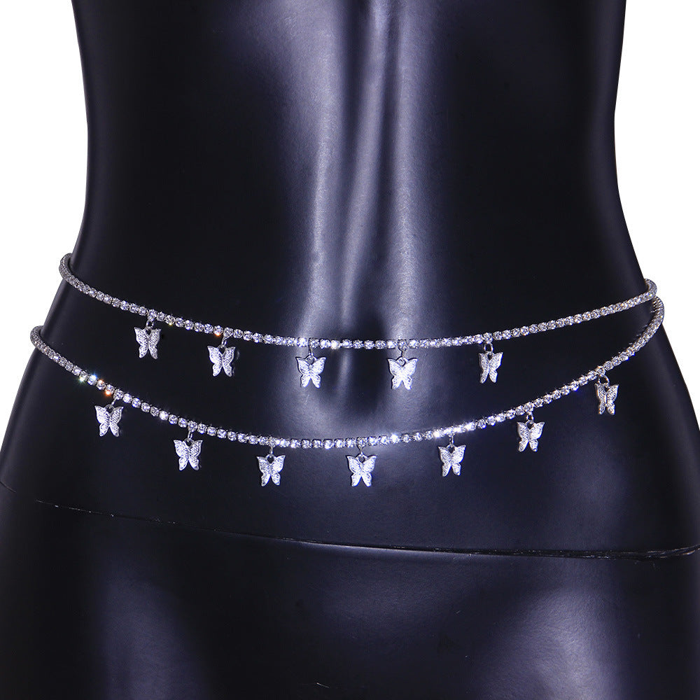 Micro Inlay Rhinestones Multi-layer Body Chains Temperament